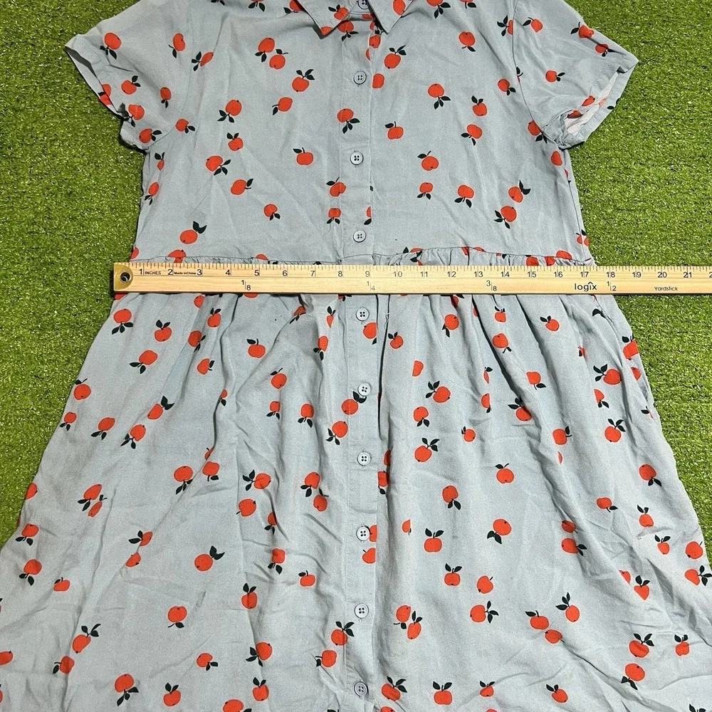 Hanna Andersson Twirl Skater Dress Size 12 (150 Cm) Blue Apple Print Summertime‎